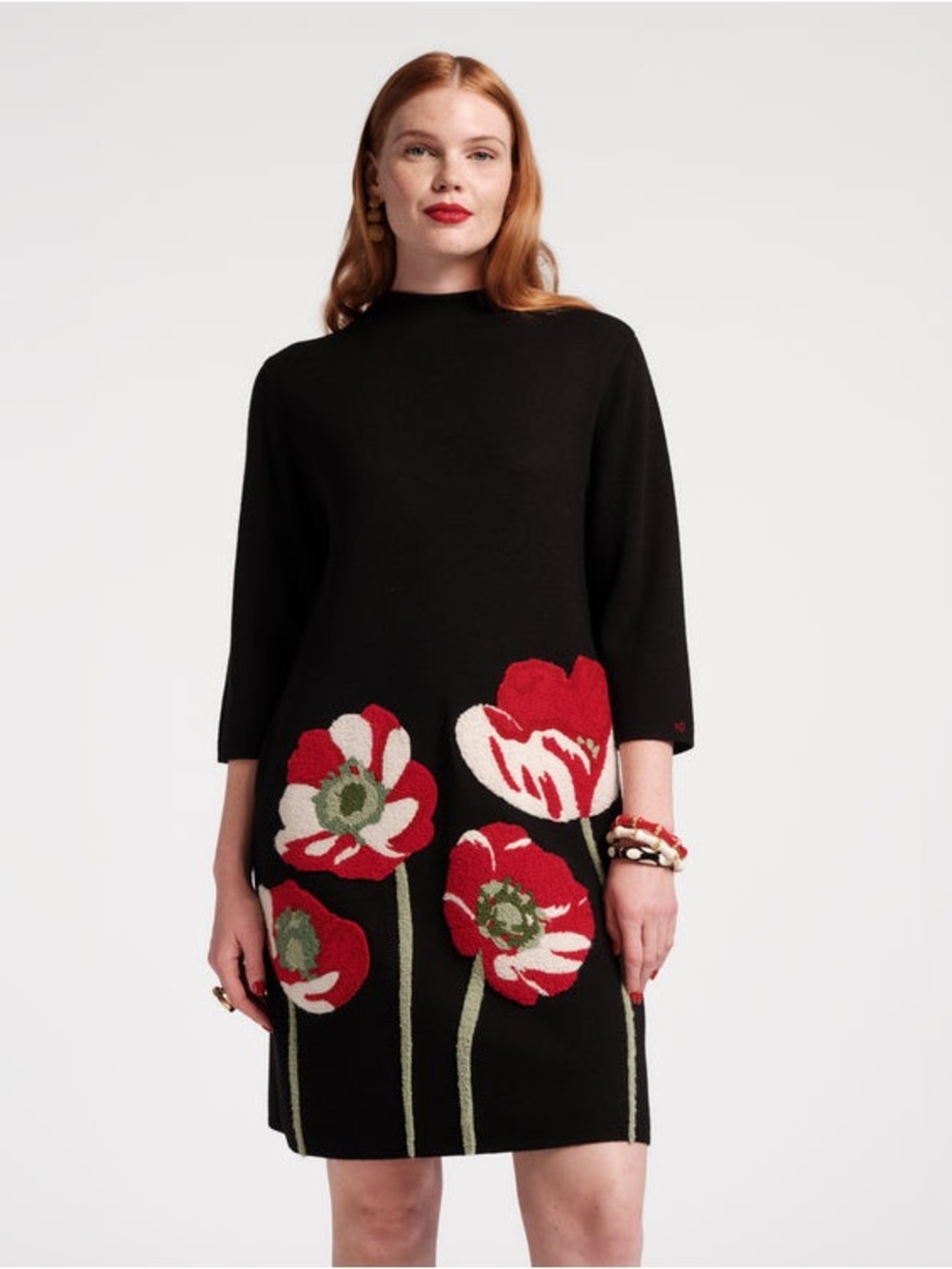 Frances Valentine Annie Embroidered Wool Dress